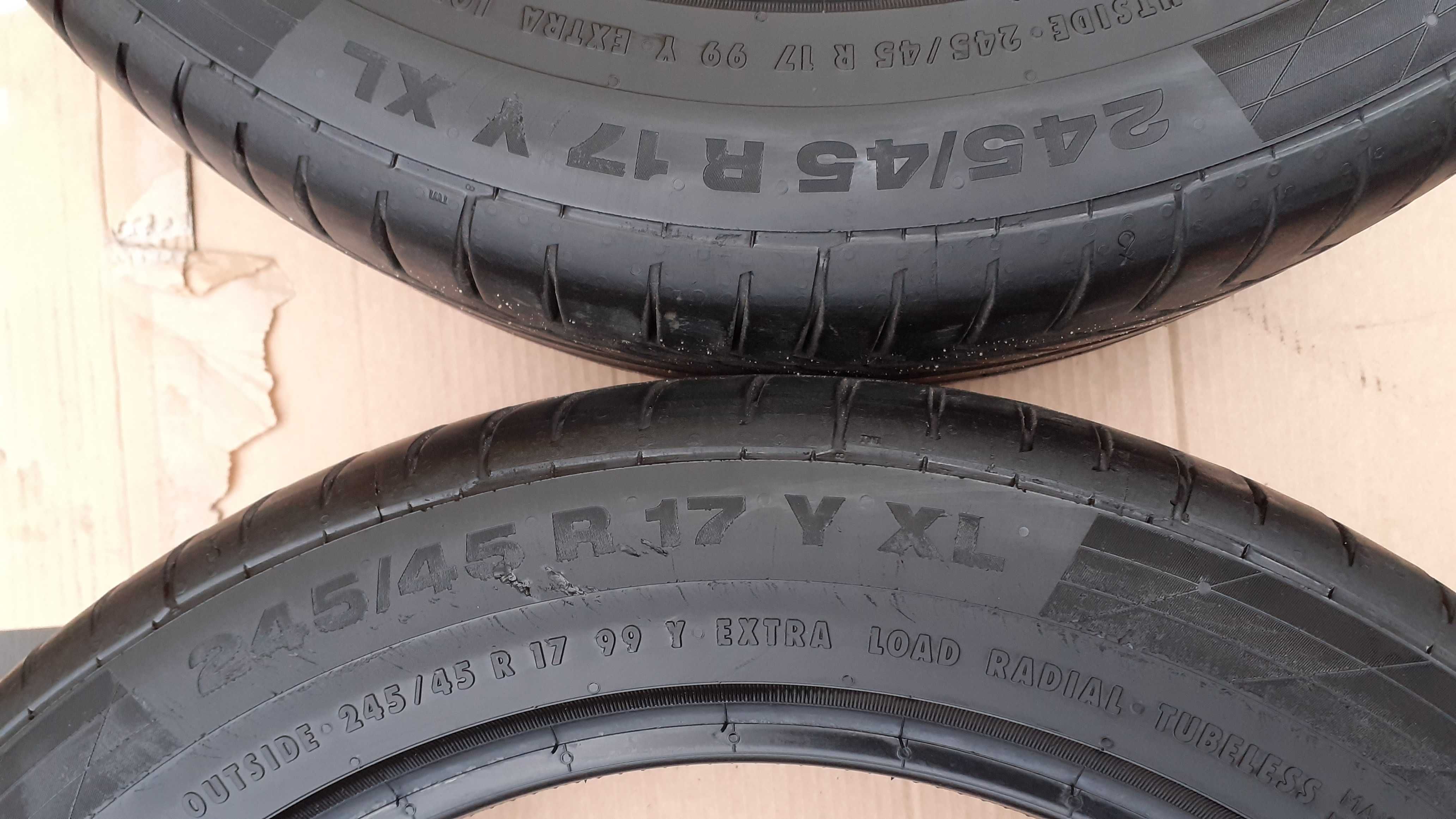 Opony letnie Premium .2x CONTINENTAL 245/45R17 99Y XL 12.2022r 2x7.4mm