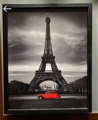 Obrazek wieża Eiffla czarno-czerwony  obraz