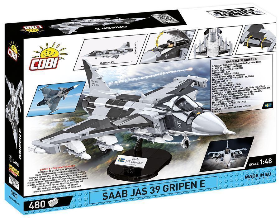 Klocki Cobi 5820 Samolot Saab Jas 39 Gripen E Armed Forces 480 El.