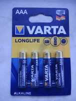 Алкалайн батарейка Varta longlife Alkaline размер ААА и АА