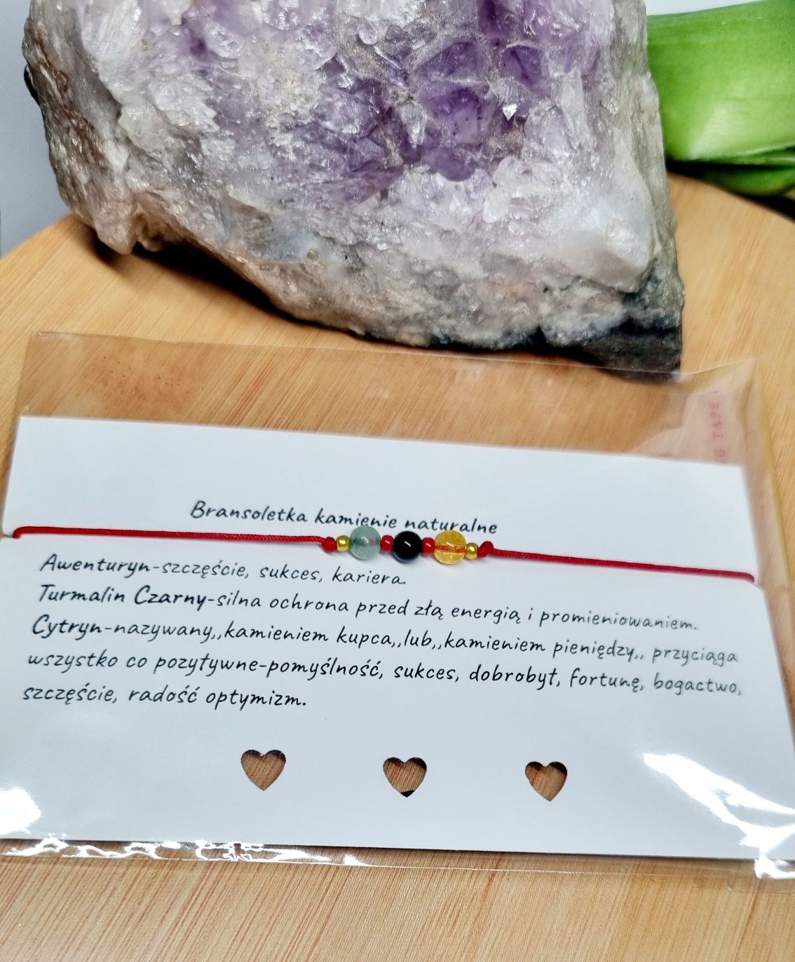 Bransoletka  naturalne kamienie awenturyn turmalin czarny cytryn