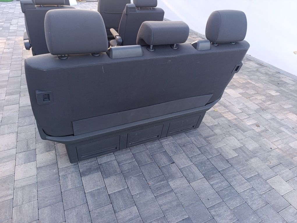 Komplet foteli multivan obrotowe VW T5 T6 fotele przód 2 rząd kanapa
