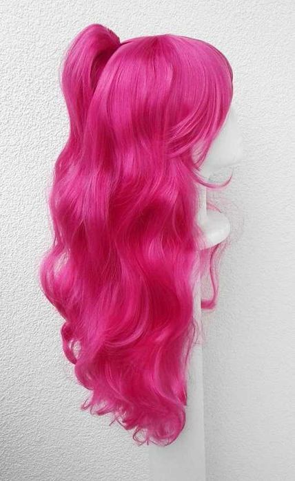 Pinkie Pie MLP różowa falowana peruka z kitką kitkami cosplay wig