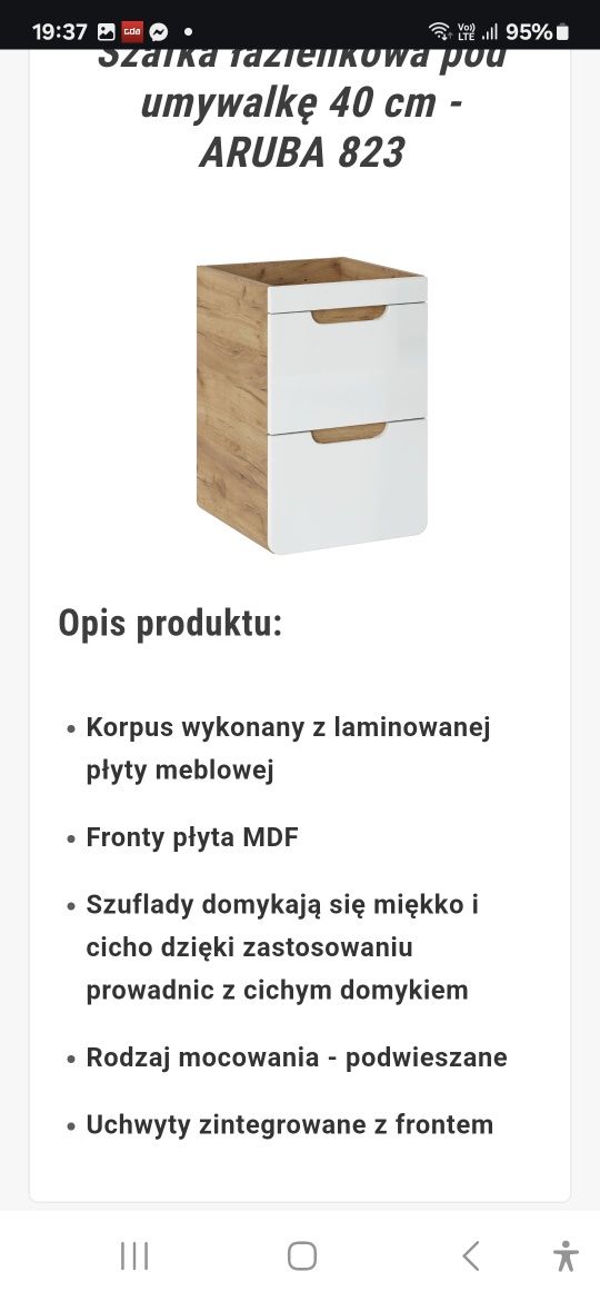Szafka pod umywalkę