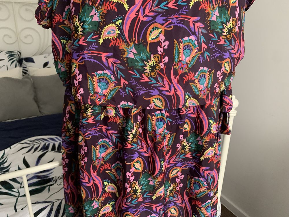 South wakacyjna letnia zwiewna sukienka w kwiaty plus size 4XL