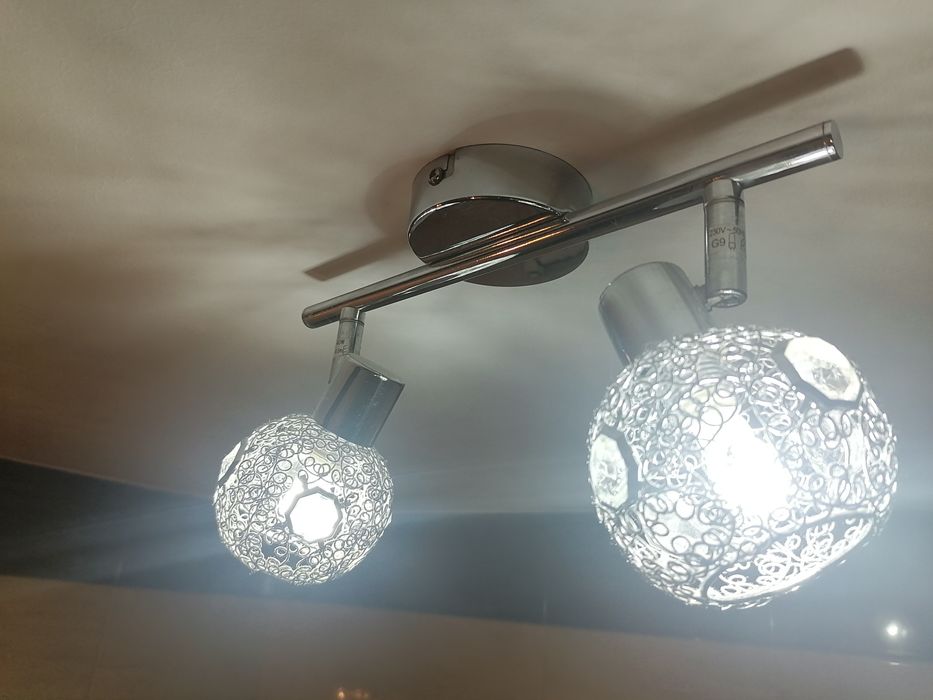 Komplet oświetlenia łazienkowego srebrne kryształki