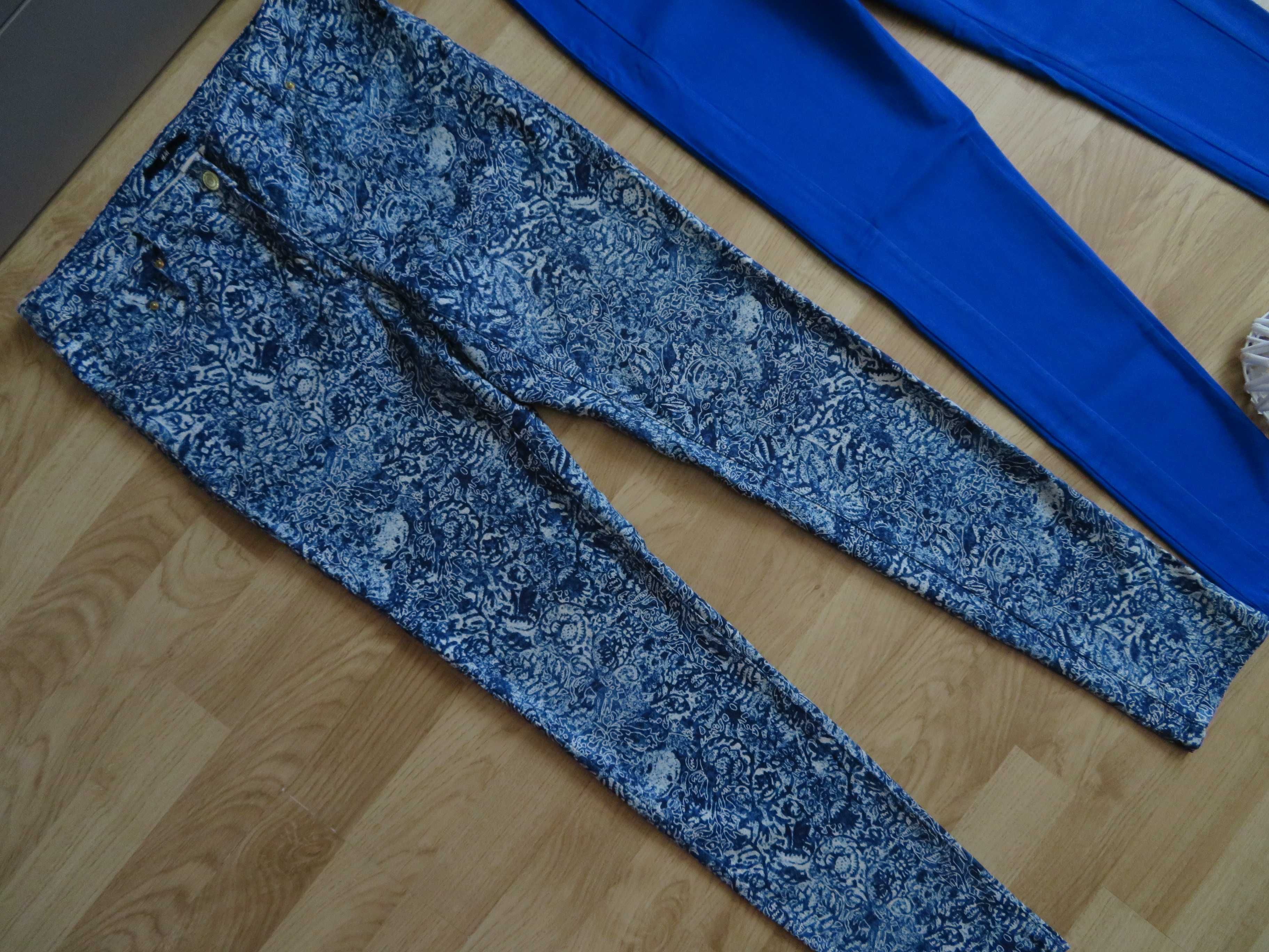 H&M F&F Primark Zestaw modne spodnie damskie materiałowe KWIATY  36 S