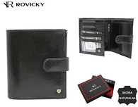 skórzany, duży portfel męski z systemem rfid - rovicky