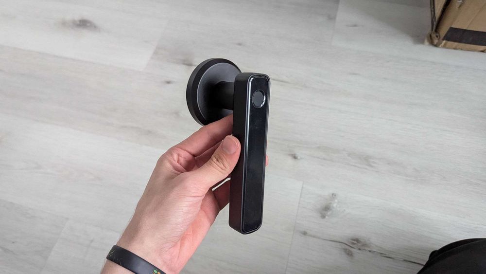 Розумний біометричний дверний замокTUYA RAYKUBE M3 blue ручка