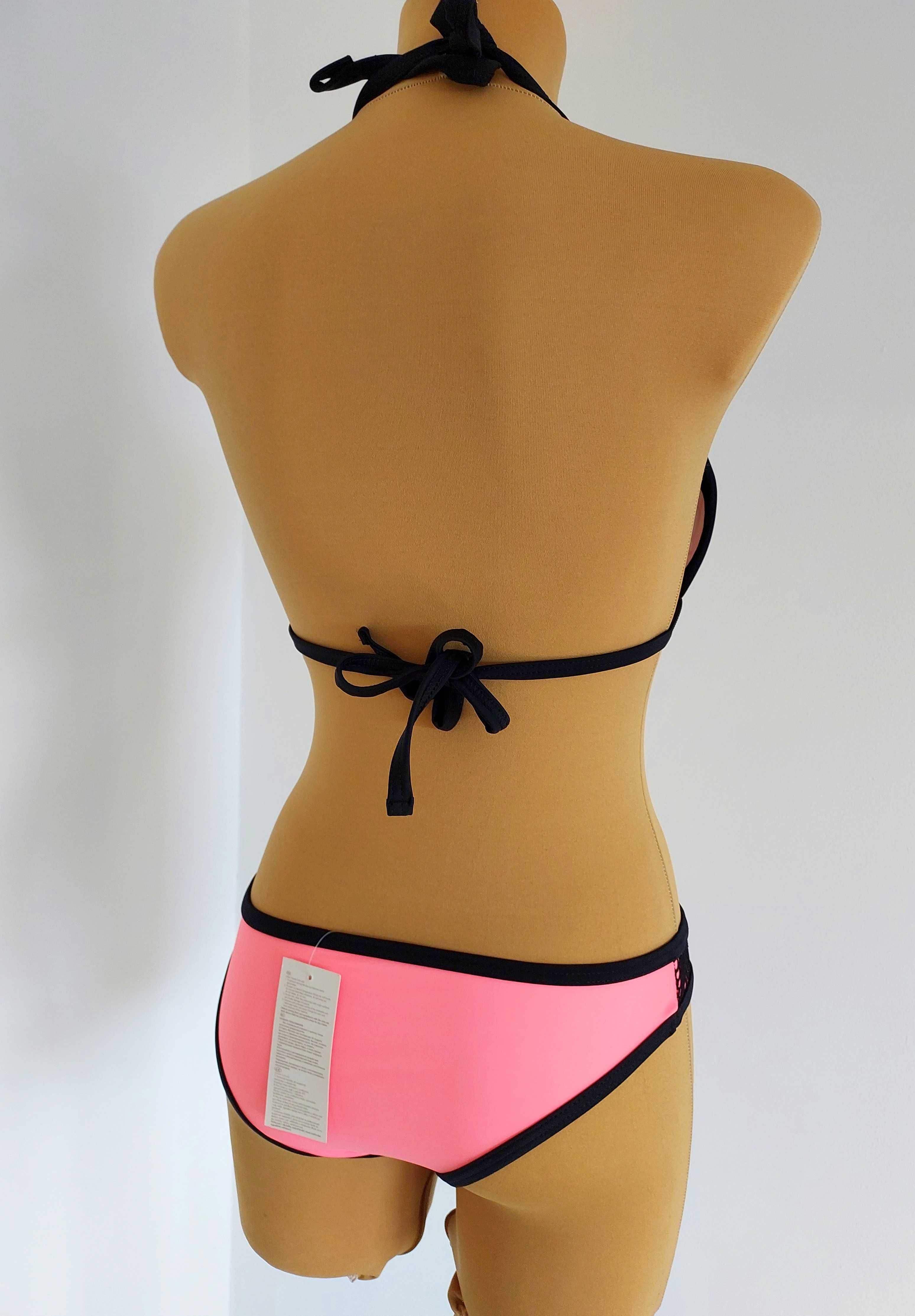 Modne Neonowe Różowe Bikini Strój Kąpielowy 38