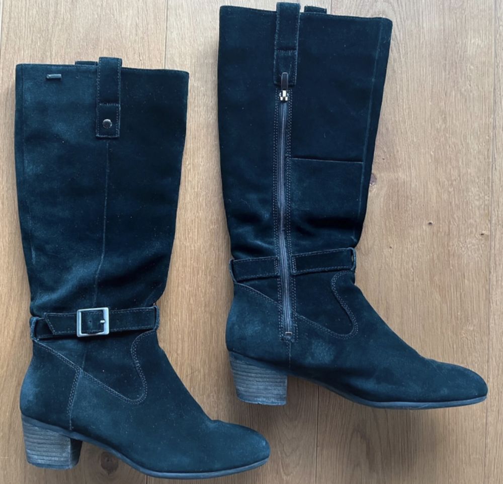 Kozaki czarne Clarks zamsz Goretex roz. 39,5