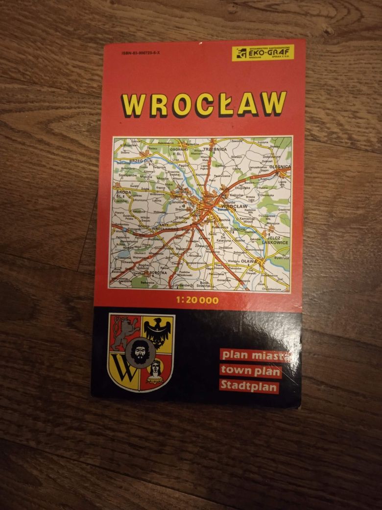Mapa plan miasta Wrocław stan 1994