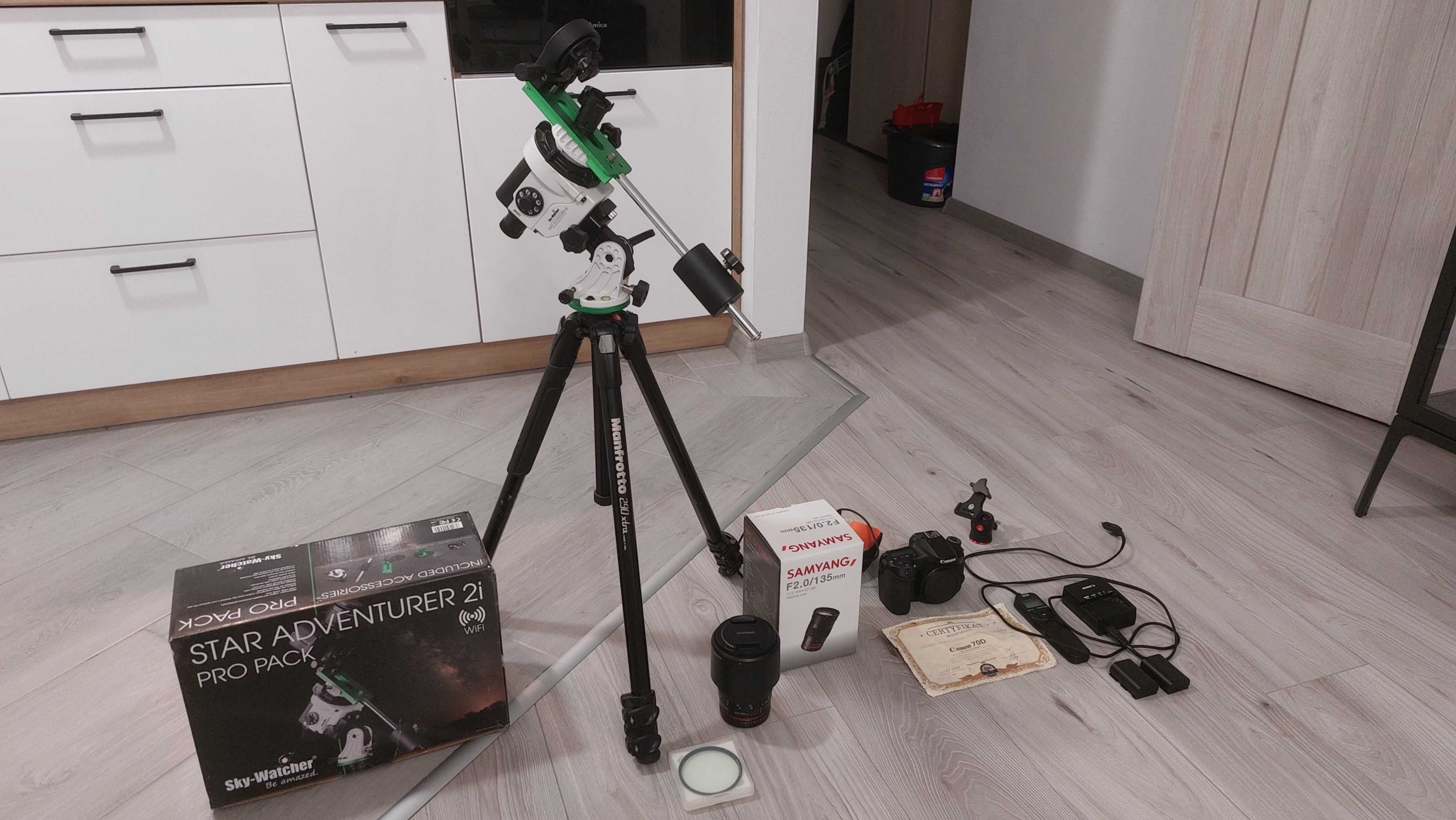 Obiektyw Samyang 135 mm + statyw Manfrotto + filtry Haida i Optolong