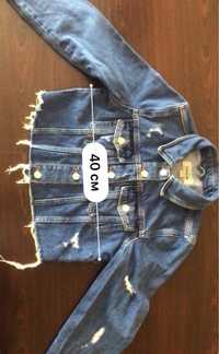 Куртка нова дів джинс денім 12-13 років, 152-158 см синя джинсова
