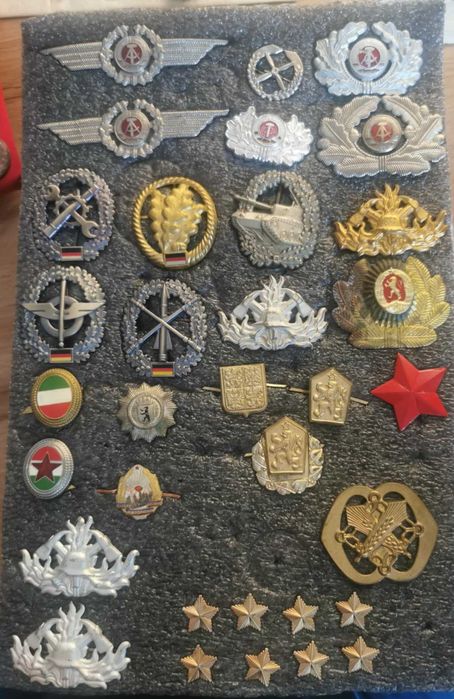 Odznaki czapkowe oraz korpusówki .