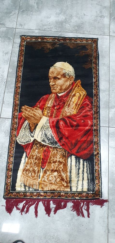 Gobelin jedwabny  z wizerunkiem Jan Paweł II papiez