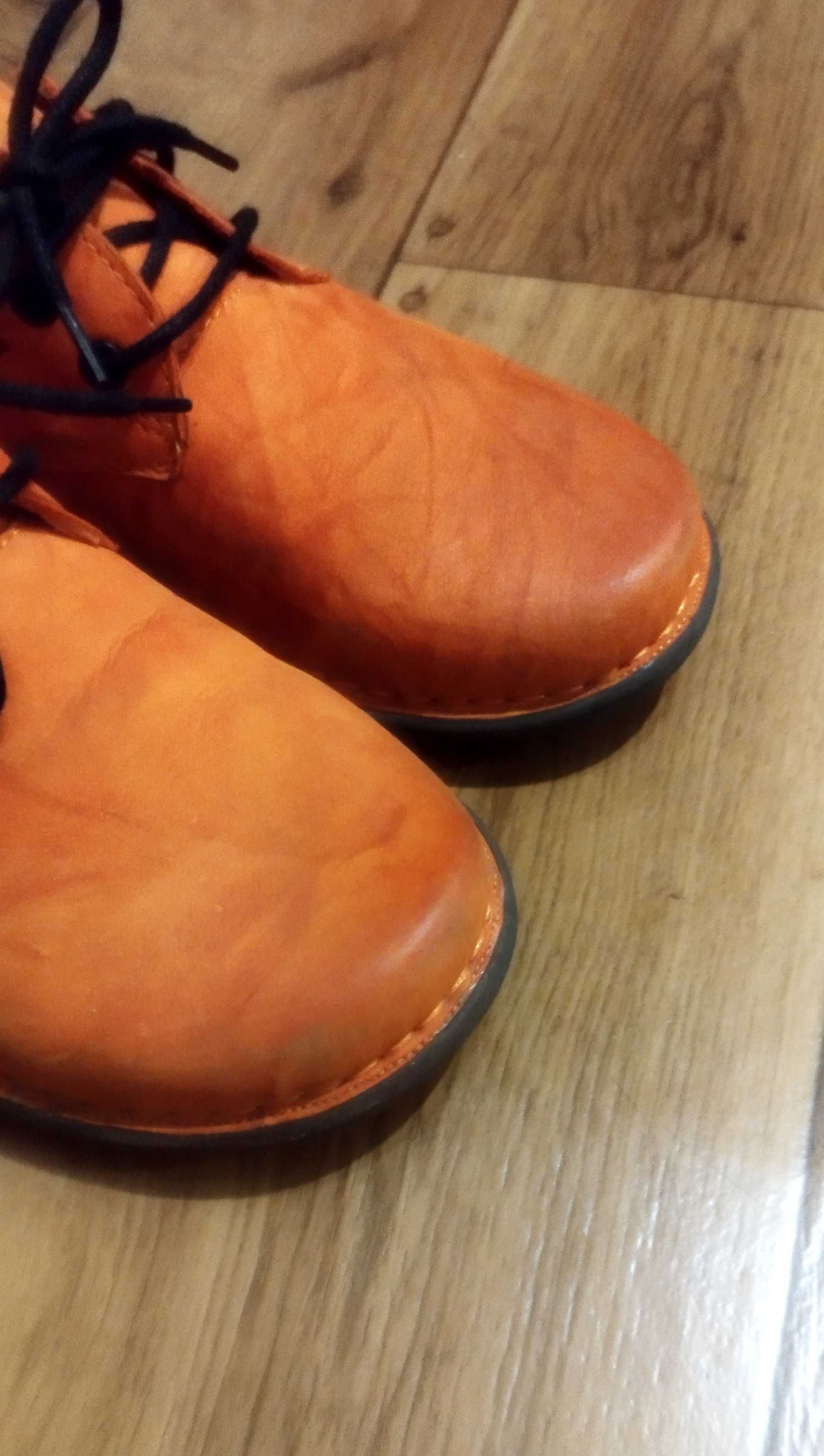 Buty skórzane KACPER rozm 38 pomarańczowe