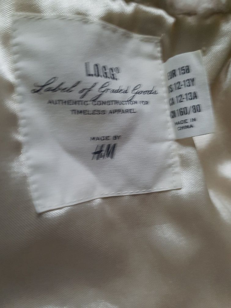 Krótka kamizelka, bezrękawnik z futerka, zapinany H&M 140