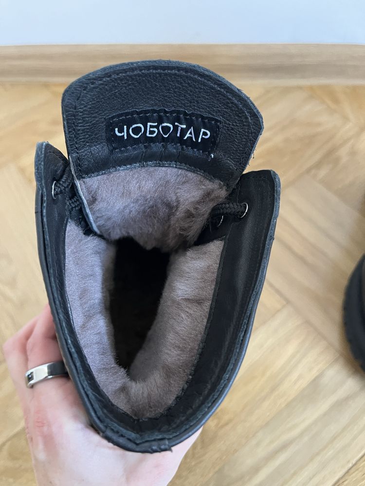 Зимові шкіряні черевики на цегейці