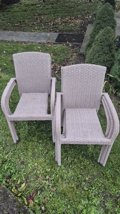 Krzesla ogrodowe  6 sztuk technoratan