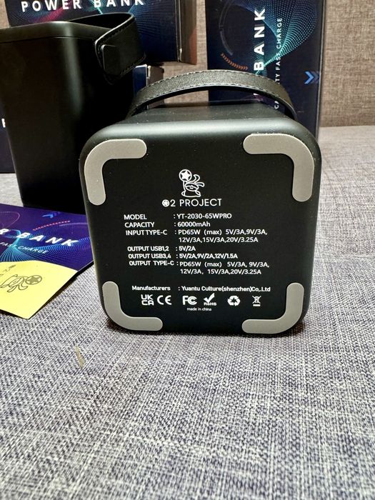 Power Bank O2 Project 60000mAh (222Вт.год) 65 W гарантія