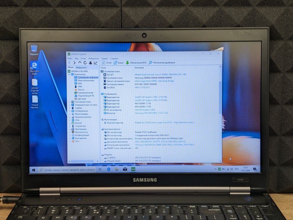 Ноутбук Samsung 400b i5 nvs4200m RAM 8gb hdd 320gb Арт: М160