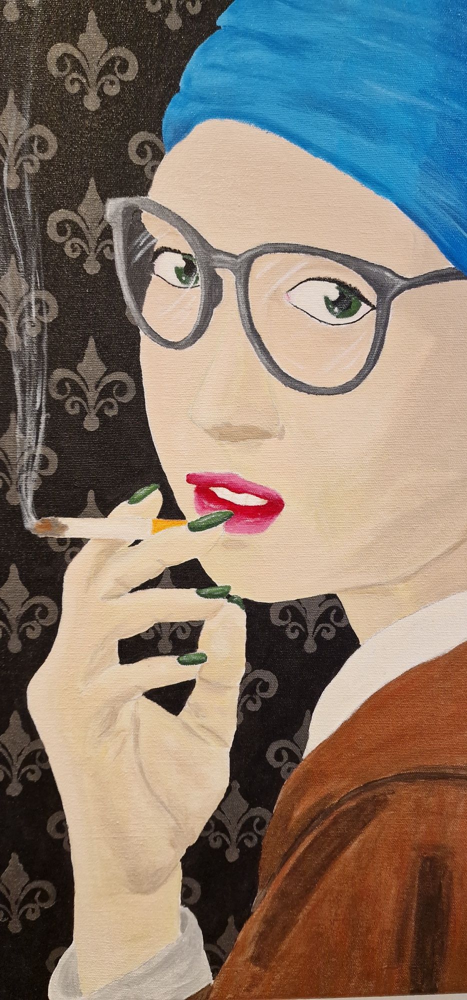 Pintura Pop Art original Única em tela Moça do Brinco de pérola