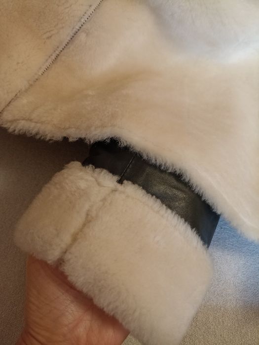 Шкіряна дублянка,косуха,авіатор,натуральне хутро,46р