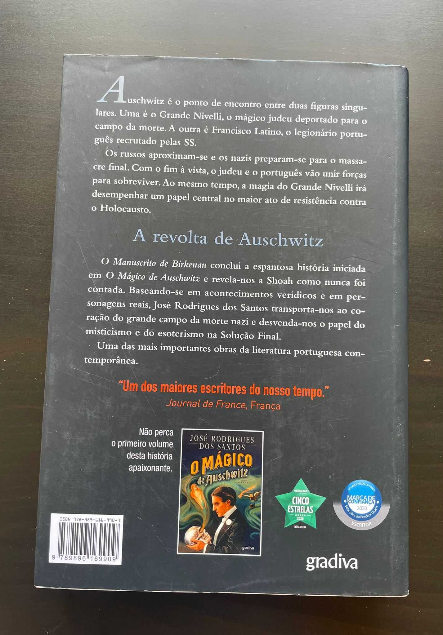 Livro O Mágico de Auschwitz José Rodrigues dos Santos