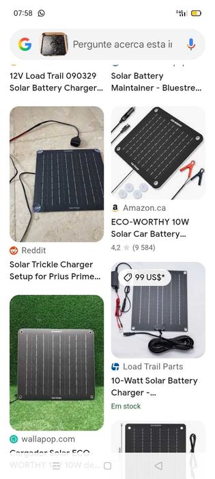 Carregador Solar+Artigos. Oportunidades