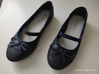 Pantofelki do szkoły eleganckie 33 Neli Blu  niebieskie brokatowe