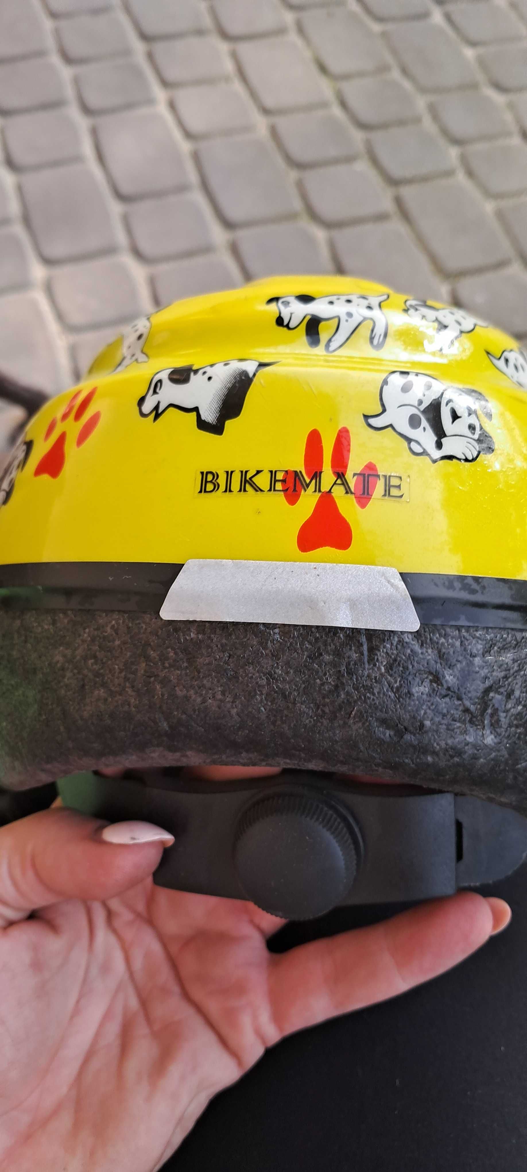 Kask dziecięcy rowerowys xs dalmatyńczyki żółty