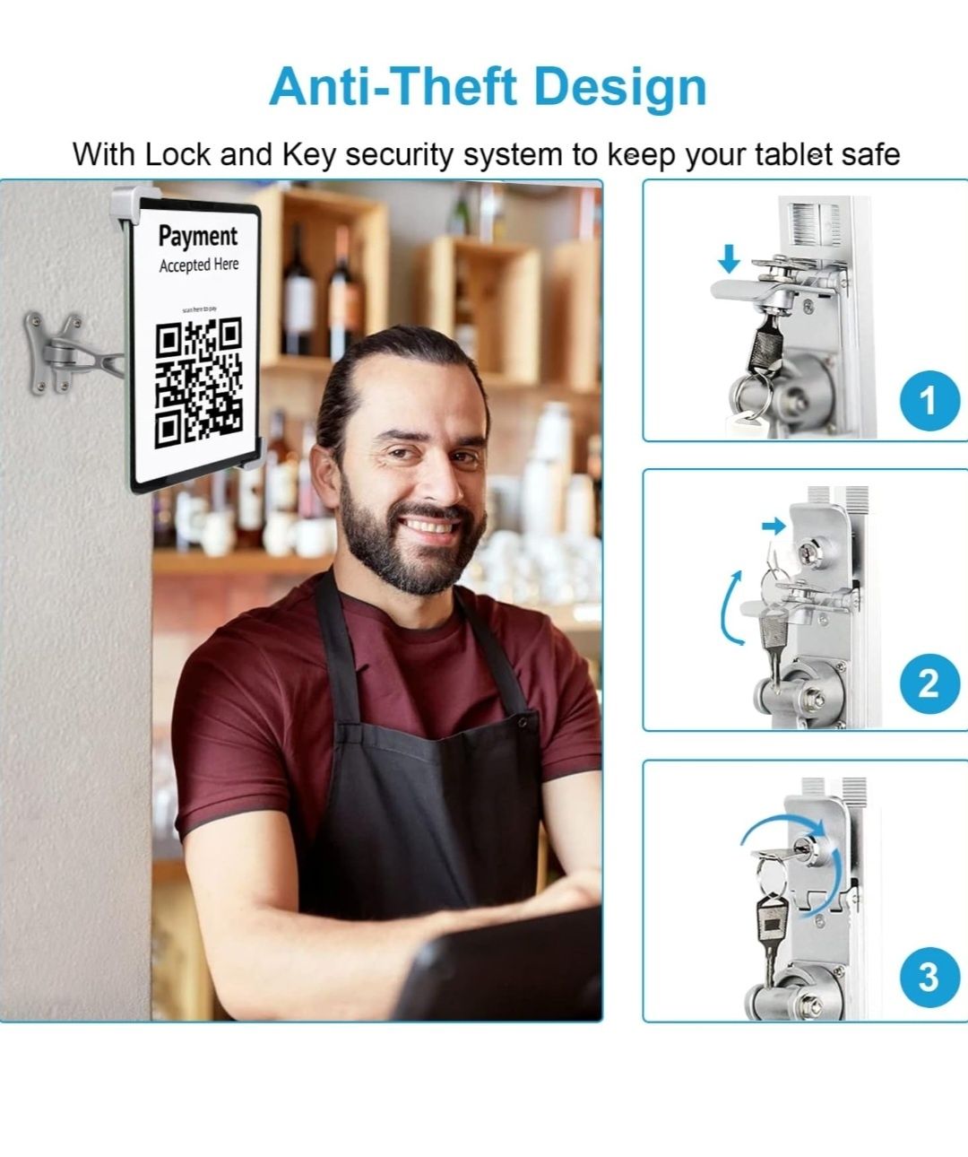 Stojak ścienny na tablet, stojak na wyświetlacz