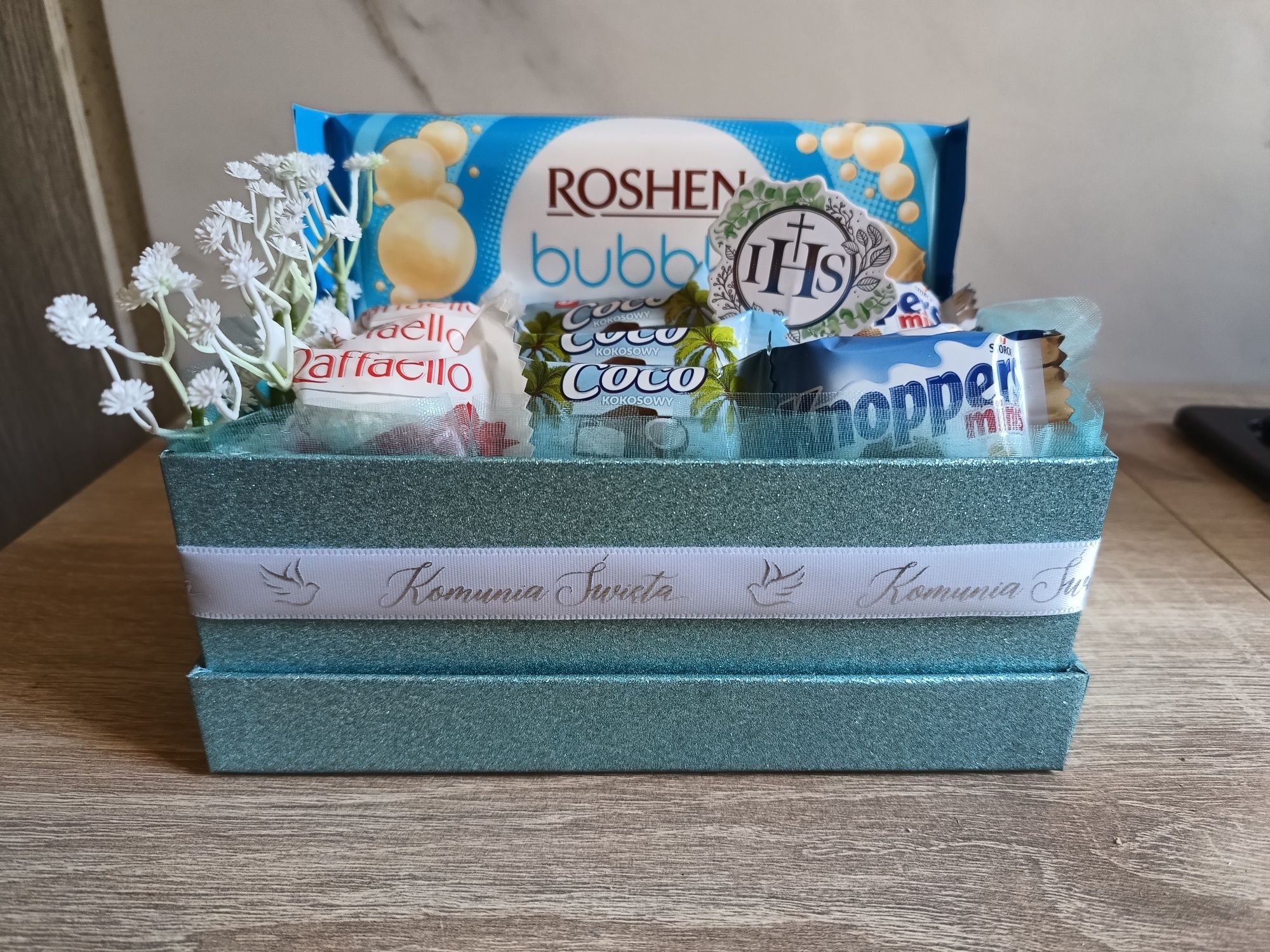Upominek Box słodyczy na Komunię Świętą