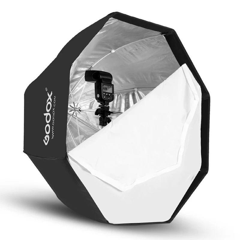 Softbox octogonal Godox 120cm reflector Brolly para Flash Speedlite NO