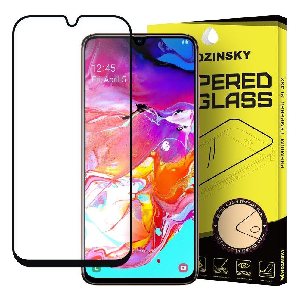 Szkło Hartowane Na Cały Ekran Z Ramką Do Samsung Galaxy A70 Czarny