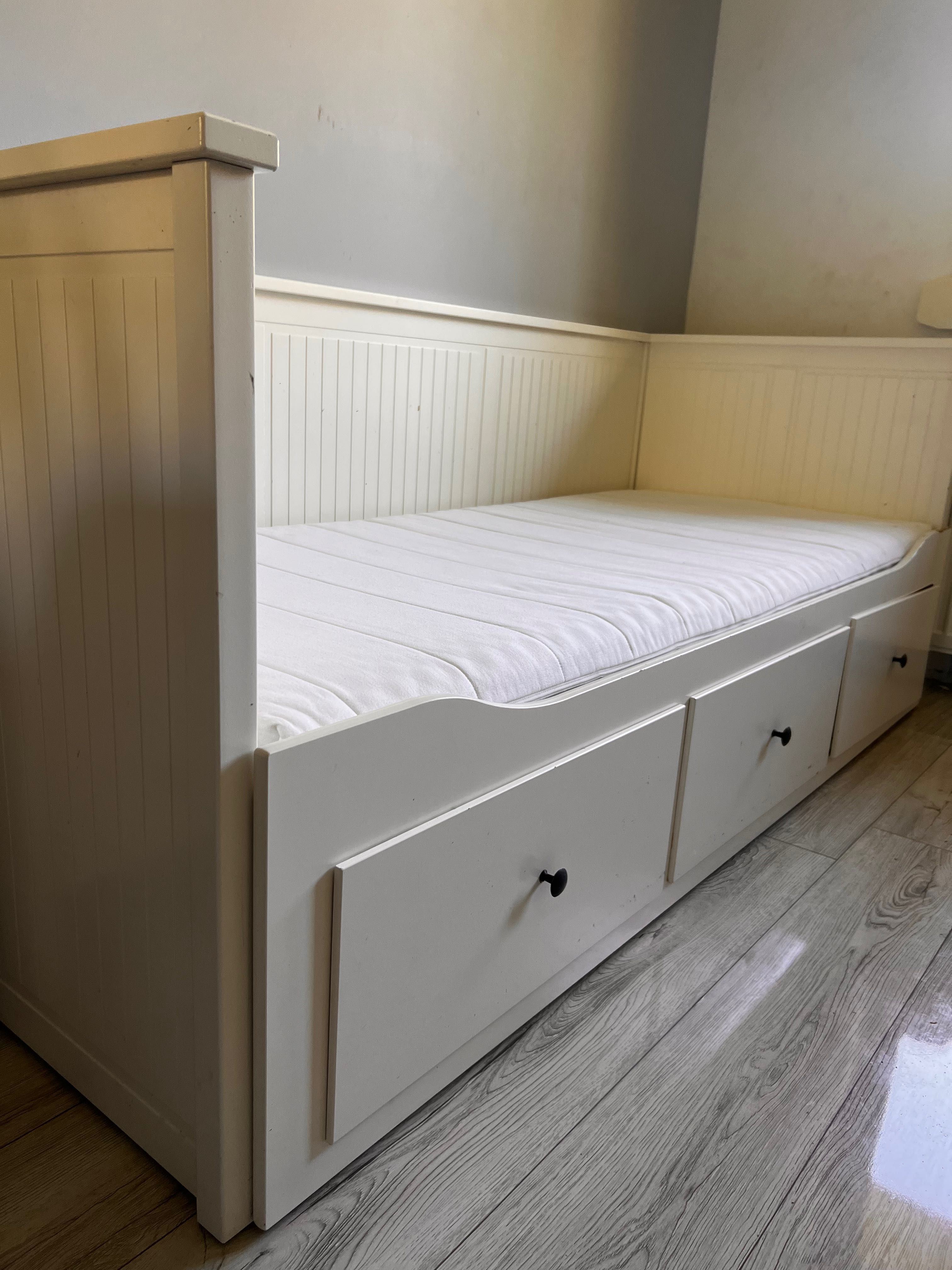 Lozko ikea Hemnes leżanka rozkładane  materac komplet tanio