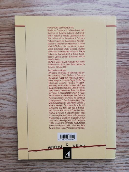 Livro Um Discurso sobre as Ciências – Boaventura de Sousa Santos