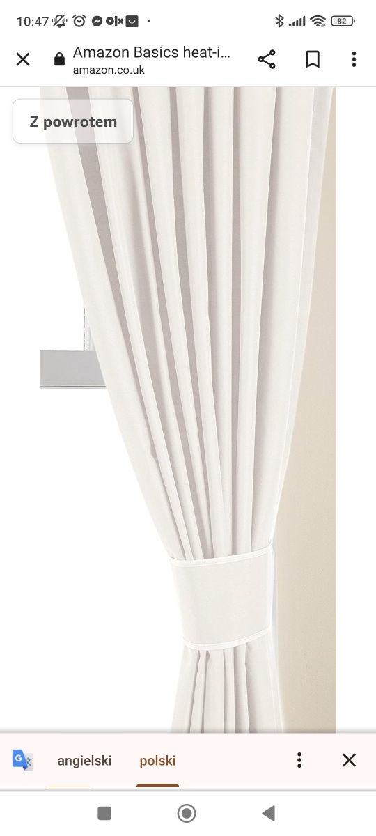 Zasłona zaciemniająca termoizolacyjna Amazon Basics, 135 x 244 cm