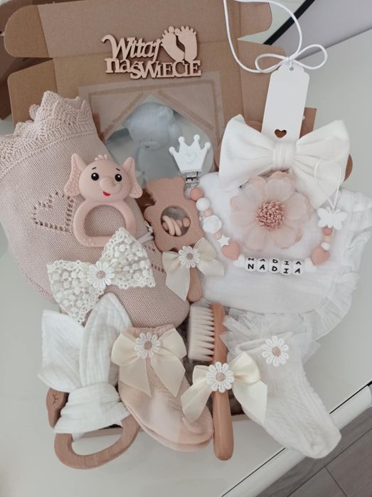 Zestaw prezentowy dla niemowlaka prezent babyshower narodziny chrzest