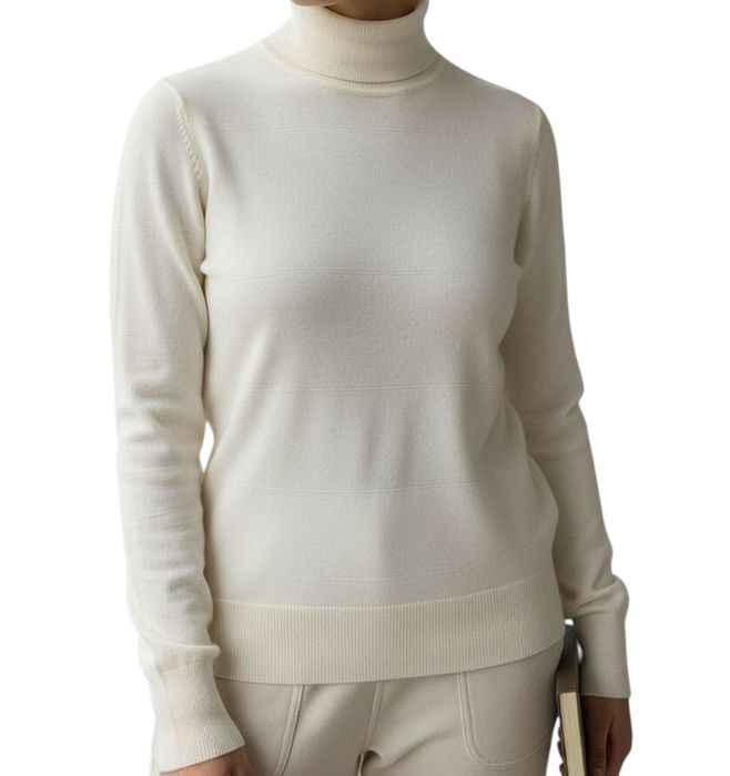 Kremowy sweterek golf Massimo Dutti rozmiar s 36