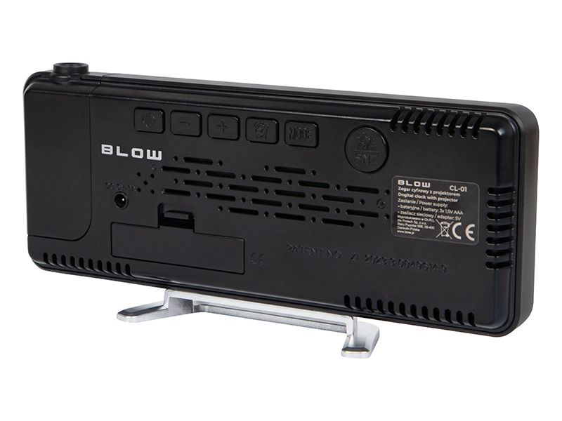 Zegar cyfrowy z projektorem LED BLOW CL-01 termometr data budzik