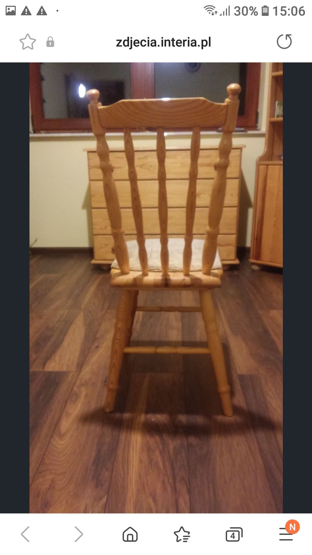 Komplet stół, krzesła sosnowe .