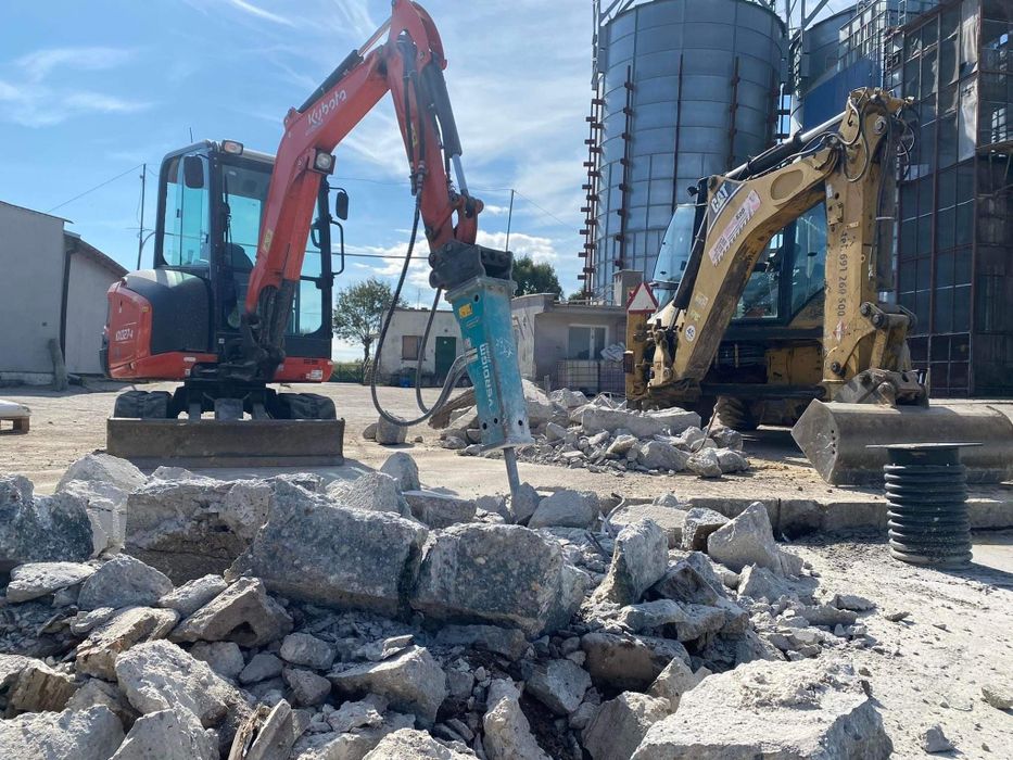 Usługi koparo-ładowarka,młot,wiertnica,wywrotka,pomoc,dźwig,podnośnik,
