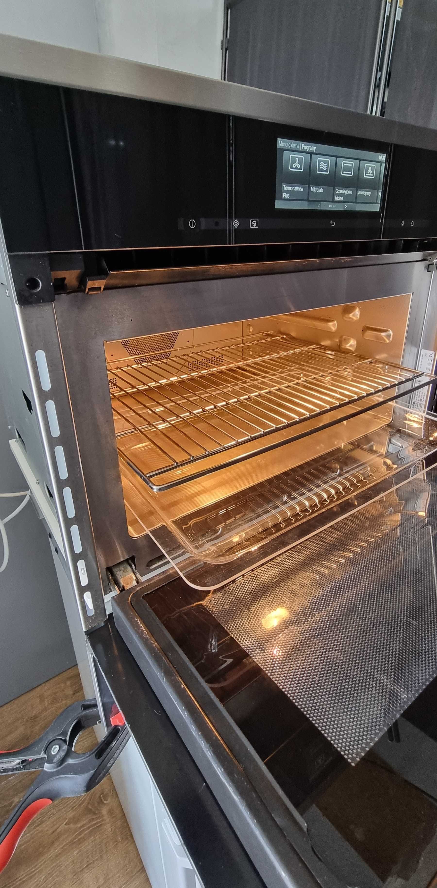 Piekarnik 2w1 z funkcją mikrofali Miele H 6800 BM, LCD, CleanGlass