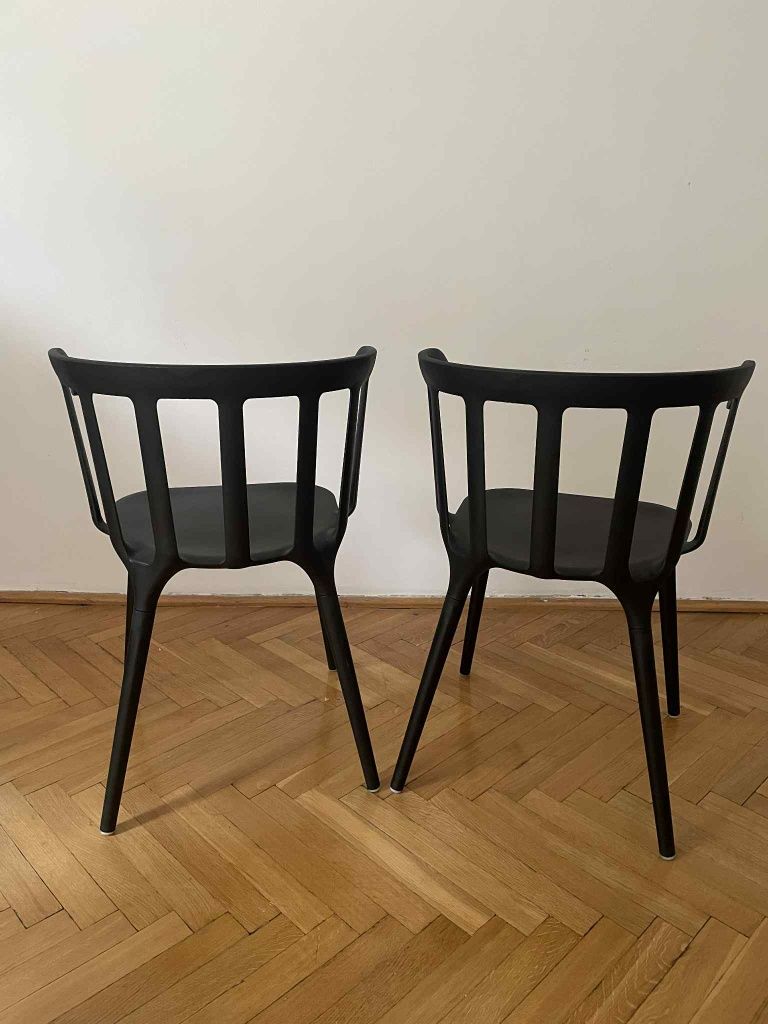 IKEA PS 2012 - 2 krzesła z podłokietnikami czarne - stan idealny