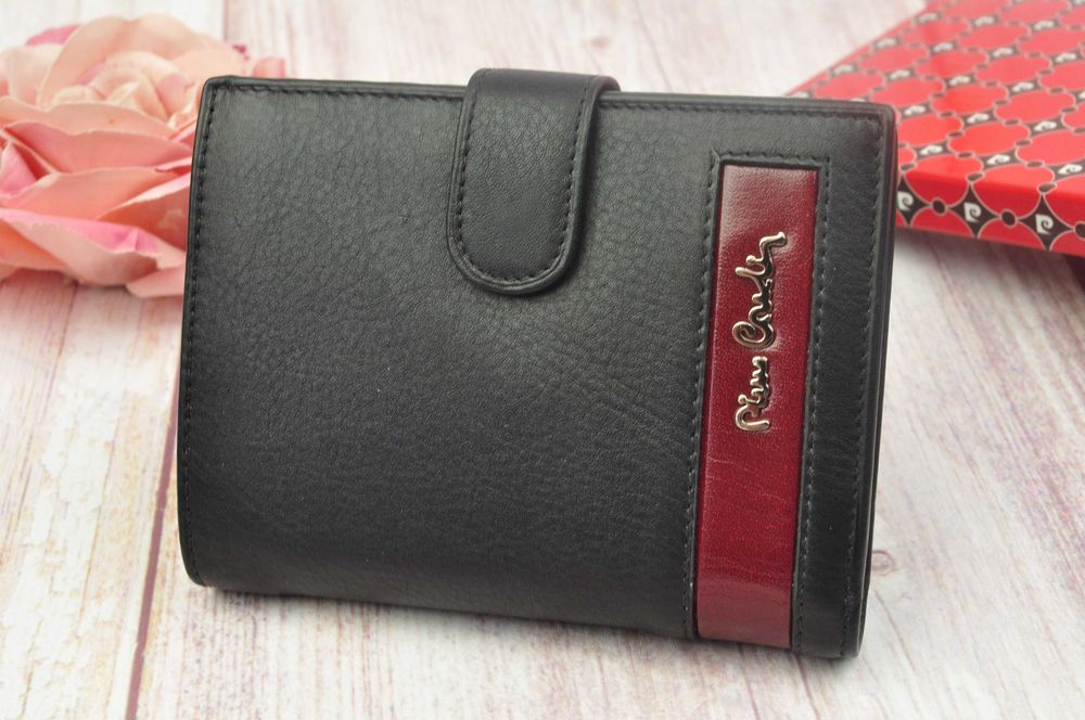 Pierre Cardin nowy portfel męski skóra naturalna 26 331A nero red