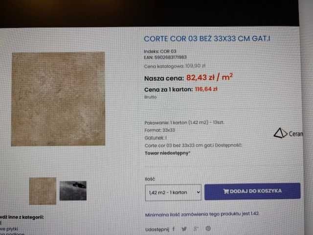 Gres szkliwiony Corte Beż 33X33 Ceramika