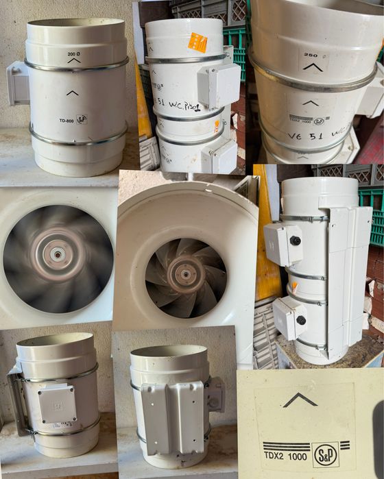 Ventiladores de conduta - (S&P), modelos TDX2 1000 (Duplo) e TD-800