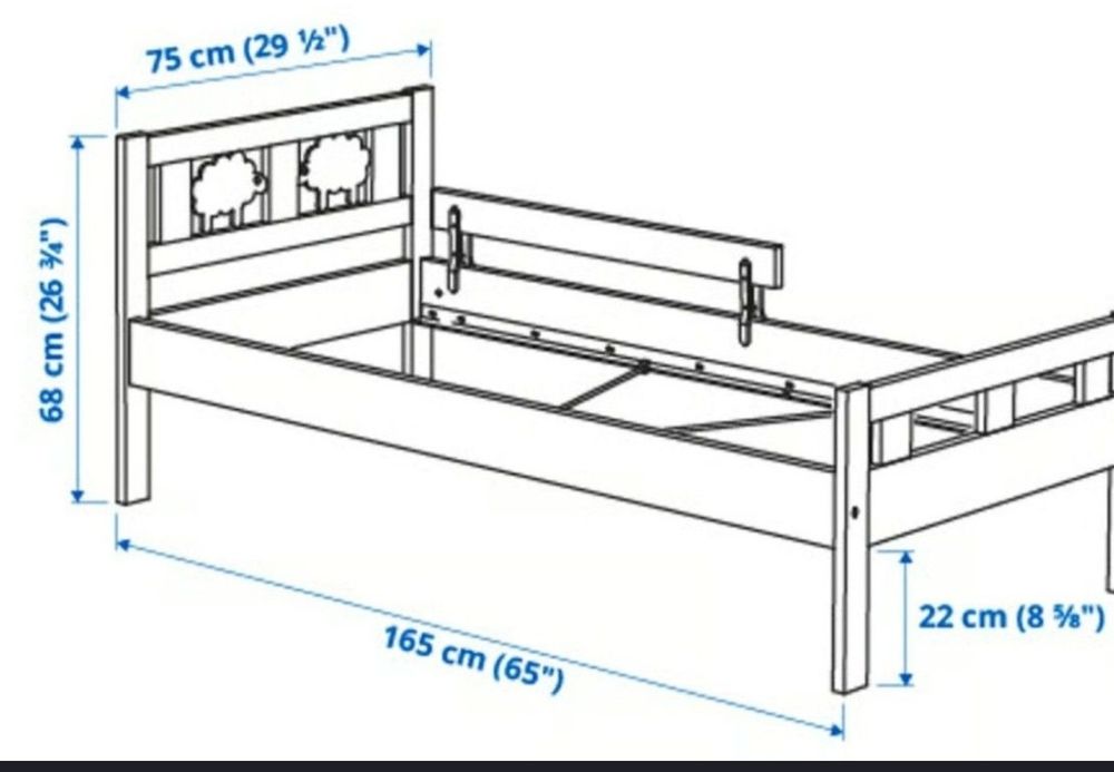 Łóżeczko IKEA Kritter + materac + prześcieradło